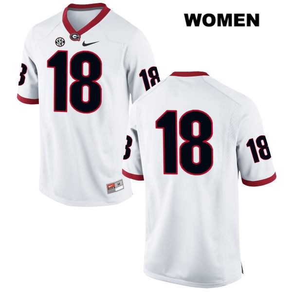 Georgia Bulldogs Women's Isaac Nauta #18 NCAA No Name Authentic White Nike Stitched College Football Jersey EIO3056JM